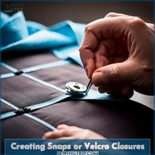 Creating Snaps or Velcro Closures