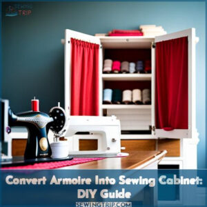 how to convert an armoire into a sewing cabinet