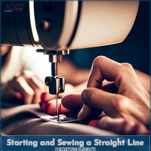 Starting and Sewing a Straight Line