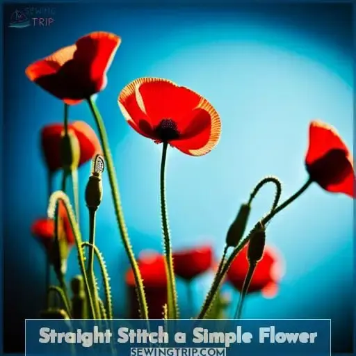 Straight Stitch a Simple Flower