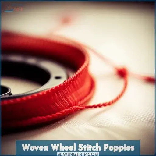 Woven Wheel Stitch Poppies
