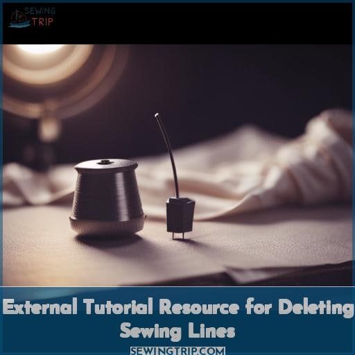 External Tutorial Resource for Deleting Sewing Lines