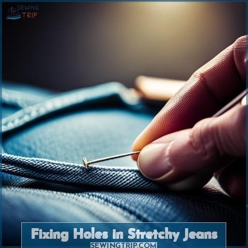 Fixing Holes in Stretchy Jeans