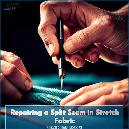 Repairing a Split Seam in Stretch Fabric