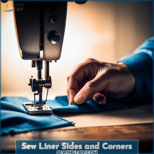 Sew Liner Sides and Corners
