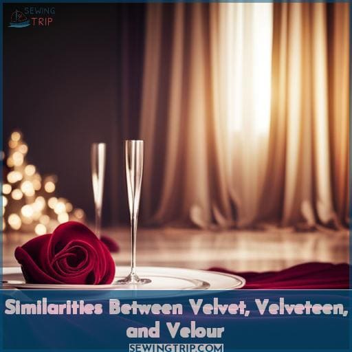 Similarities Between Velvet, Velveteen, and Velour