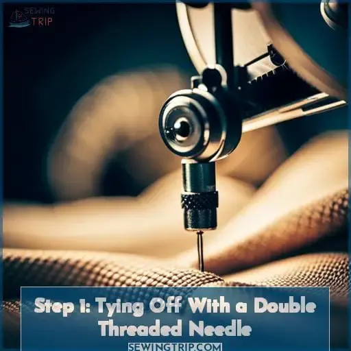 Step 1: Tying Off With a Double Threaded Needle
