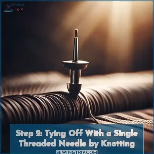 Step 2: Tying Off With a Single Threaded Needle by Knotting