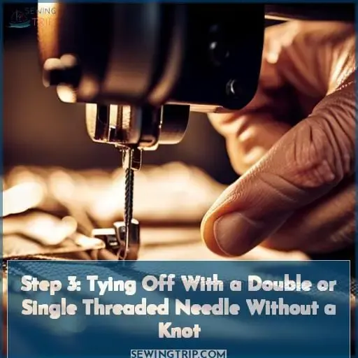Step 3: Tying Off With a Double or Single Threaded Needle Without a Knot