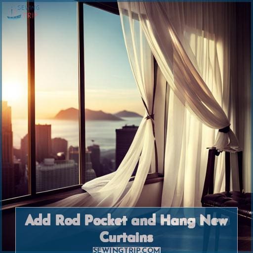 Add Rod Pocket and Hang New Curtains