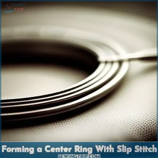 Forming a Center Ring With Slip Stitch