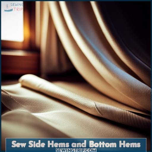 Sew Side Hems and Bottom Hems
