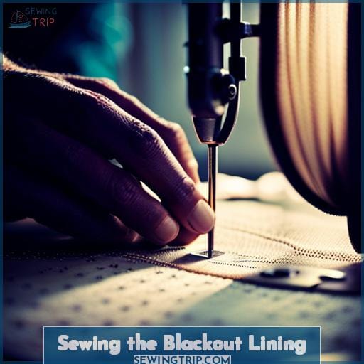 Sewing the Blackout Lining Sewing the Blackout Lining