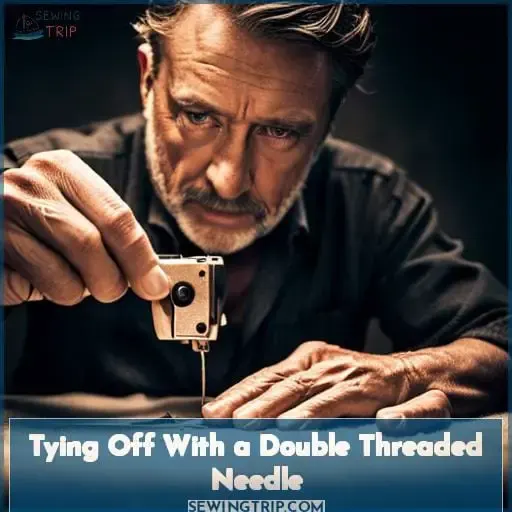 Tying Off With a Double Threaded Needle