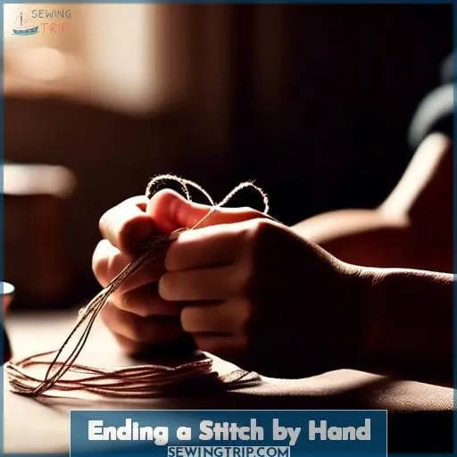 Ending a Stitch by Hand
