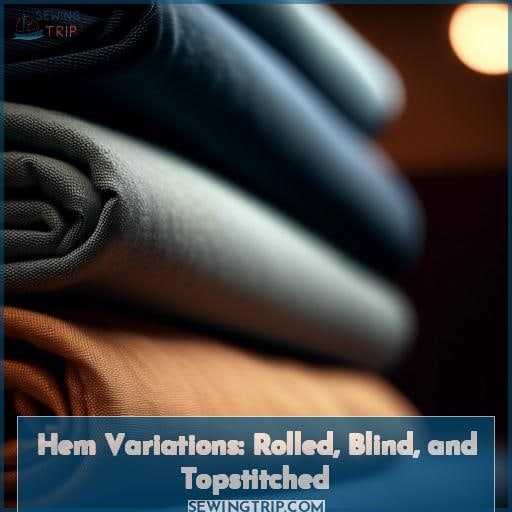 Hem Variations: Rolled, Blind, and Topstitched