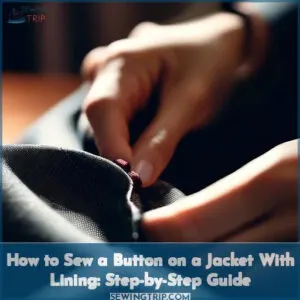 how to sew a button on a jacket with lining