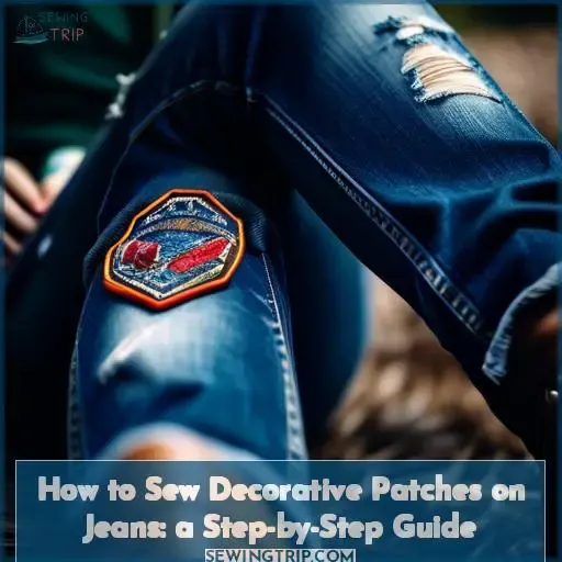 how to sew decorative patches on jeans