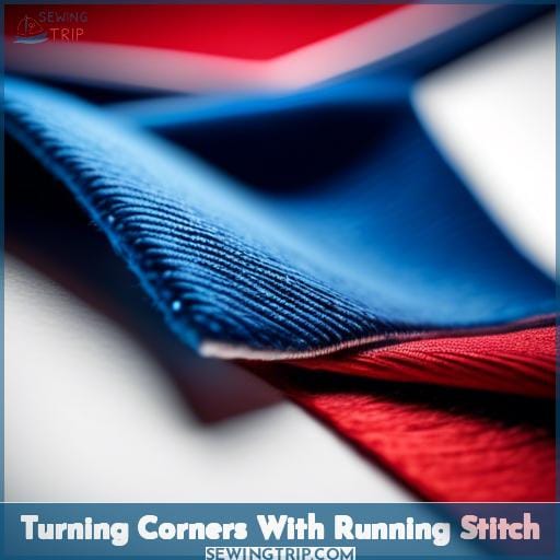 Turning Corners With Running Stitch