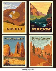 Utah Pillow Panel National Parks B081MDJFVZ