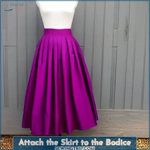 Attach the Skirt to the Bodice