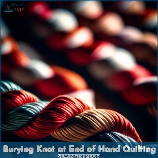 Burying Knot at End of Hand Quilting