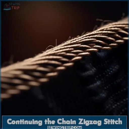 Continuing the Chain Zigzag Stitch