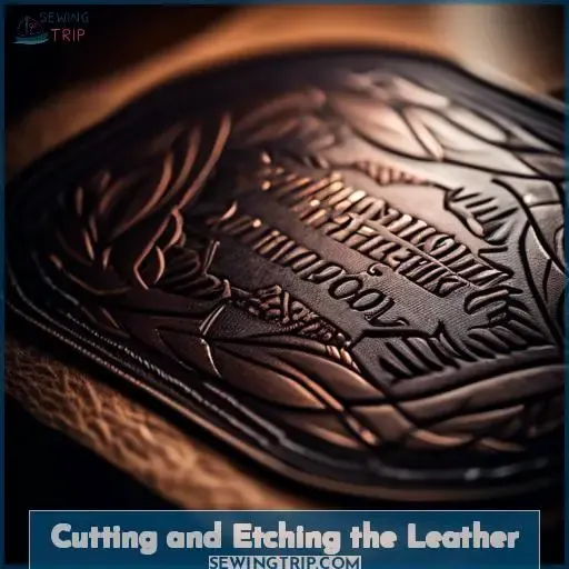 Cutting and Etching the Leather