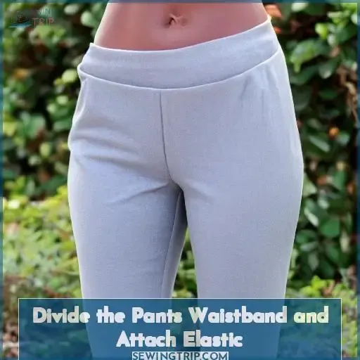 Divide the Pants Waistband and Attach Elastic