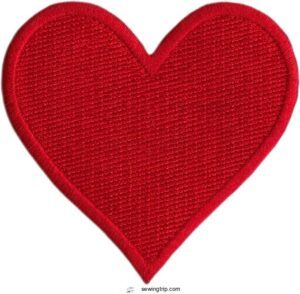 Heart - Red - Embroidered