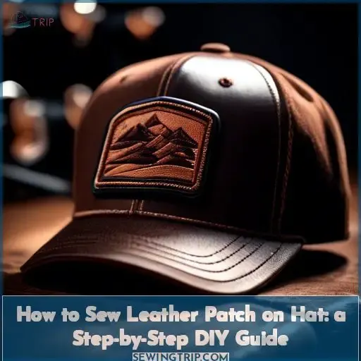 how to sew leather patch on hat