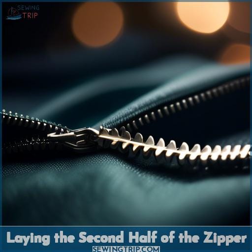 Laying the Second Half of the Zipper Laying the Second Half of the Zipper
