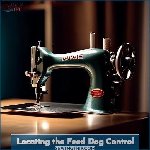 Locating the Feed Dog Control Locating the Feed Dog Control