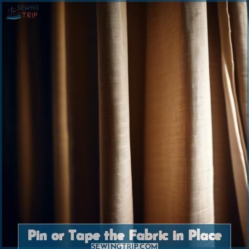 Pin or Tape the Fabric in Place