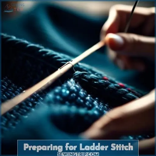 Preparing for Ladder Stitch