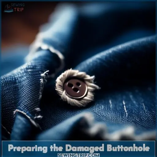 Preparing the Damaged Buttonhole