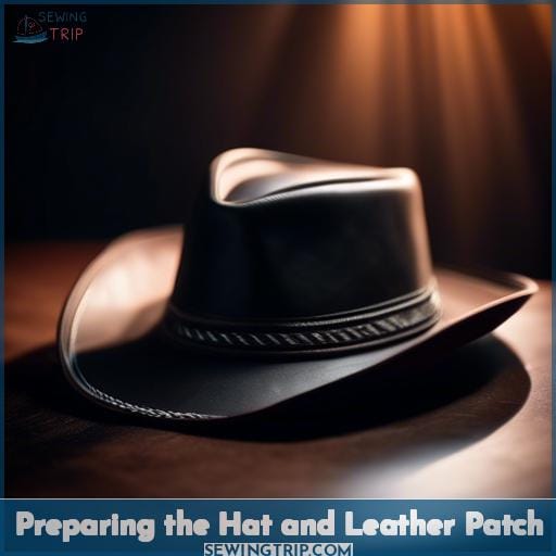 Preparing the Hat and Leather Patch Preparing the Hat and Leather Patch