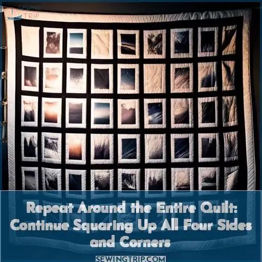 Repeat Around the Entire Quilt: Continue Squaring Up All Four Sides and Corners