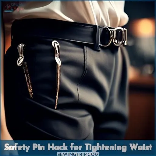 Safety Pin Hack for Tightening Waist