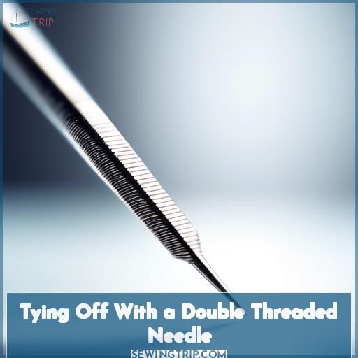 Tying Off With a Double Threaded Needle Tying Off With a Double Threaded Needle