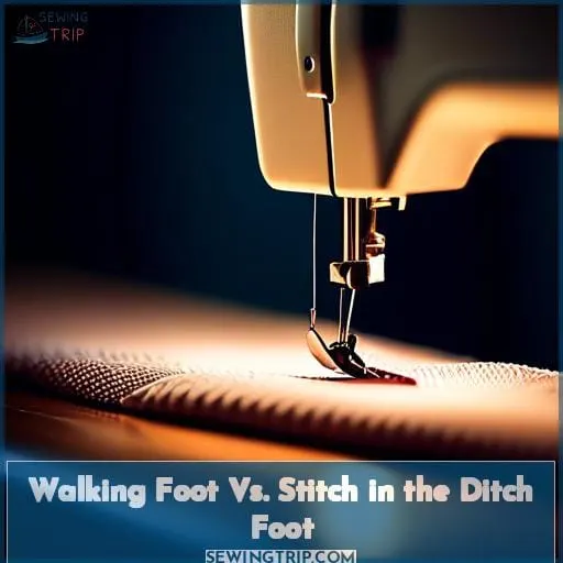 Walking Foot Vs. Stitch in the Ditch Foot