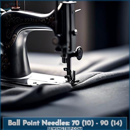 Ball Point Needles: 70 (10) - 90 (14)