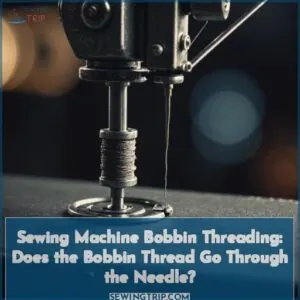does the bobbin thread go through the needle