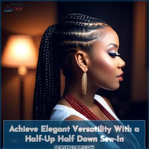 how to half up half down sew in