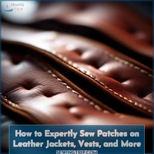 how to sew patches on leather