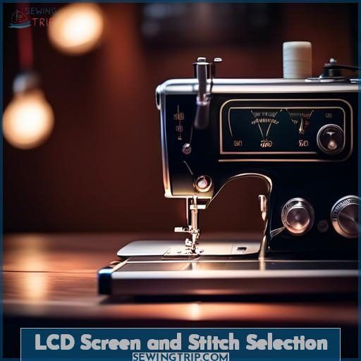 LCD Screen and Stitch Selection LCD Screen and Stitch Selection