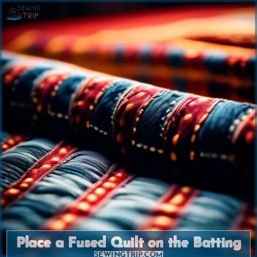 Place a Fused Quilt on the Batting