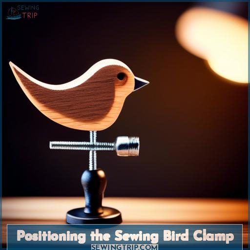 Positioning the Sewing Bird Clamp