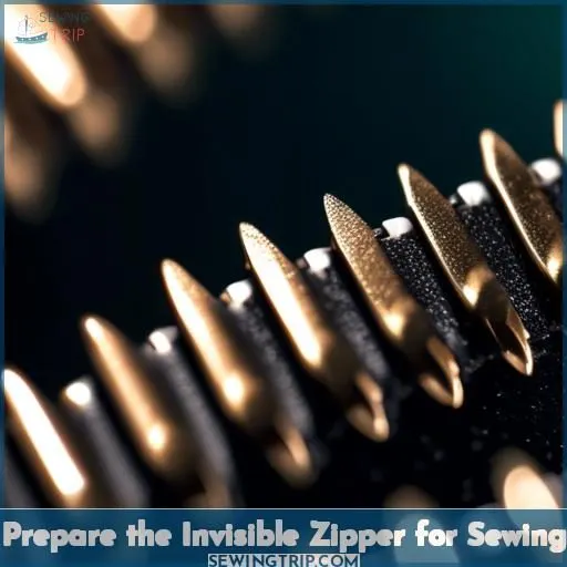 Prepare the Invisible Zipper for Sewing
