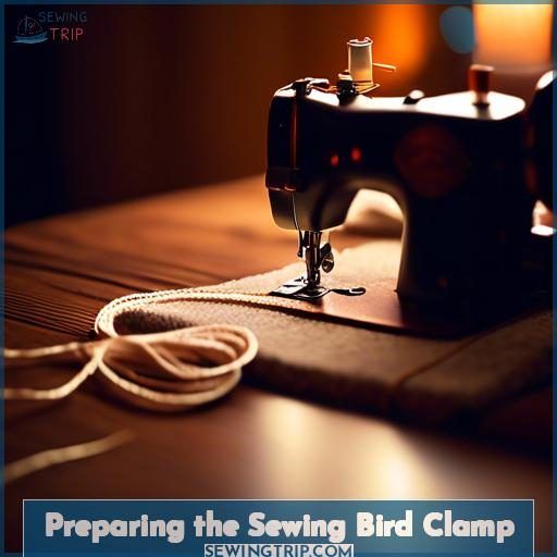 Preparing the Sewing Bird Clamp